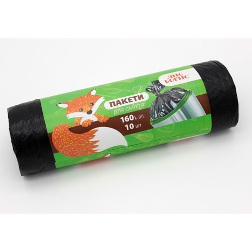 ПАКЕТИ ДЛЯ СМІТТЯ ЛИС БОРИС 160 Л (10 ШТ.)